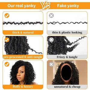 Yanky Twist Crochet Hair 8/10/12 pulgadas Pre-looped Twist Hair <span class=keywords><strong>con</strong></span> Curly End Twist Braids extensión de cabello para mujeres negras - Product Image 2