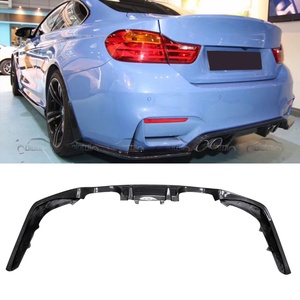 3D Design Style Carbon Fiber Diffuser Rear Bumper Lip Fins Spoiler for BMW F80 <b>M3</b> F82 F83 M4 2014-2016 - Product Image 1