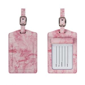 Étiquettes de bagages en cuir PU 7x11cm imperméables et écologiques, avec impression par transfert thermique, pour le voyage - Vente en gros usine - Product Image 2