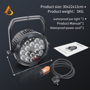Luz LED Par de Alta Calidad 18x18w RGBWA UV 6en1, IP65, 18 Piezas, Resistente al Agua, para Exteriores - Product Image 5