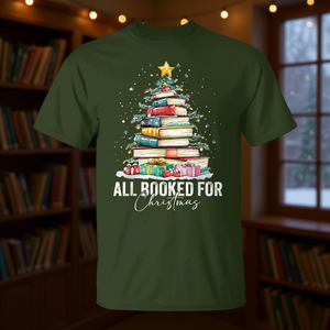 T-shirt « Tout est réservé pour Noël » avec motif Coquette Books Teacher Xmas Tree, cadeau de Noël - Product Image 3