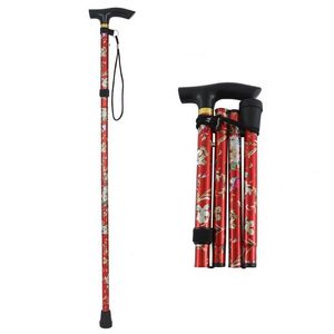 Bastón de Aluminio Plegable de 5 Secciones, Ligero y Portátil, Ajustable, con Diseño Impreso, para Personas Mayores, Senderismo, Viajes y Actividades al Aire Libre - Product Image 1