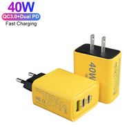 Nouveauté Chargeur Rapide Multiport 40W 2Type C 40W 20W pour iPhone 16 15 14 13 Chargeur Portable USB C à Trois Ports pour Voyage