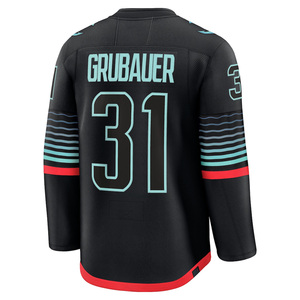 Jersey Hoki Es Seattle, Kaos Baseball, Pakaian Custom, Bordir Jahit, Seragam dengan Logo # 31 Grubauer # 10 Beniers # 7 Eberle - Product Image 5