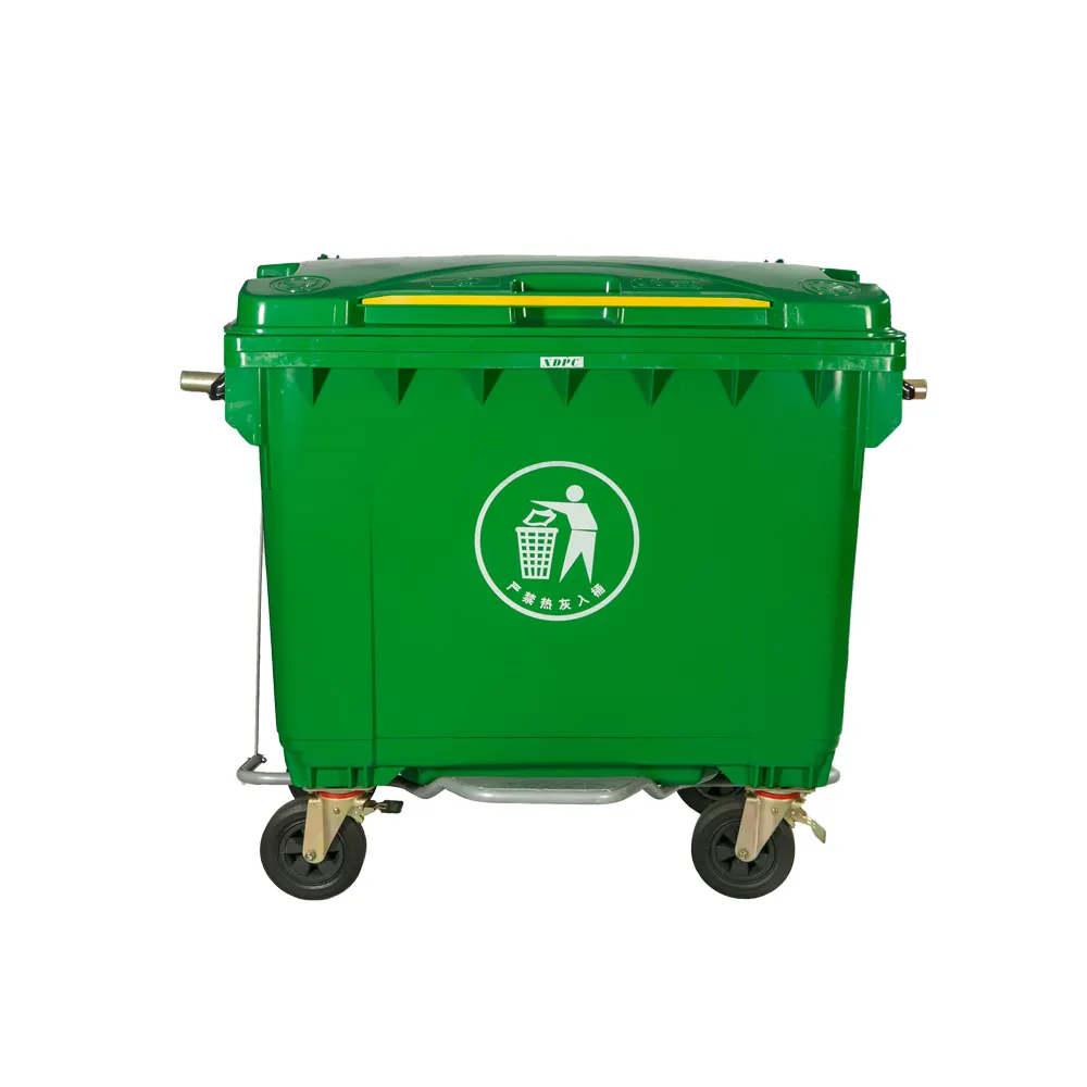 Cina miglior prezzo di plastica della spazzatura all'aperto di rifiuti spazzatura pattumiera carrelli cart wheelie bin 660l con quattro ruote