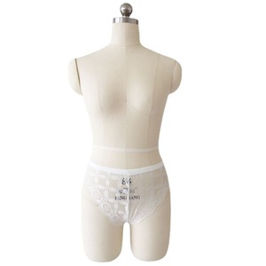 Culottes string en dentelle pour femmes, blanches et noires, taille basse, en spandex, avec détail nœud, lingerie sexy - Product Image 5