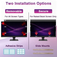 Filtre de confidentialité anti-espion amovible bidirectionnel pour moniteur BenQ 27 pouces 16:9, protection d'écran anti-reflets bloquant la lumière bleue