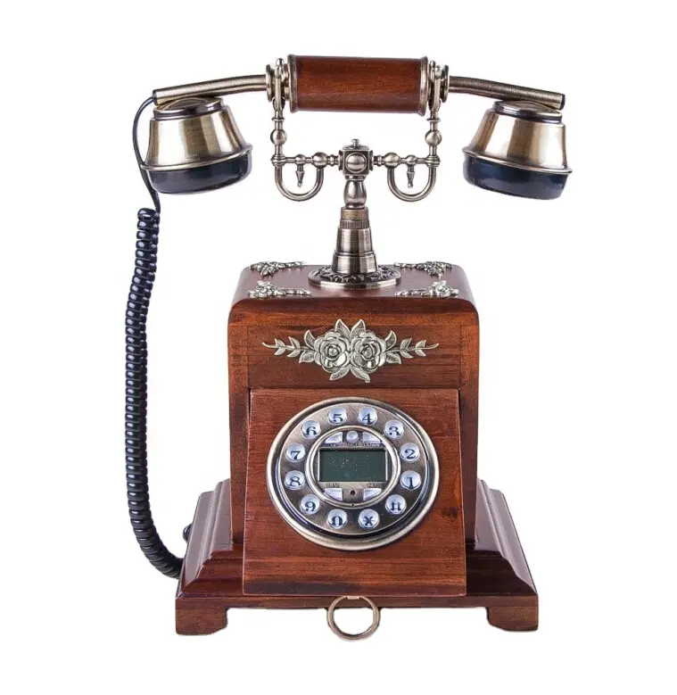 Telepon Retro antik Set hadiah dalam ruangan rumah dekoratif kayu telepon untuk Hotel