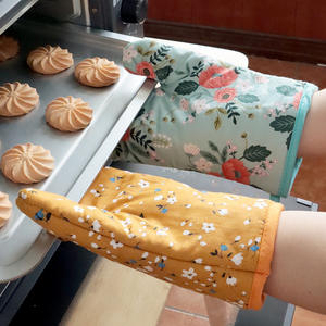 Maniques de cuisine en coton à motifs floraux 18x28cm, isolantes pour la cuisson à la maison - Product Image 5