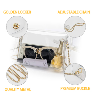 Sac à bandoulière Transparent étanche avec logo personnalisé, sac à bandoulière Transparent approuvé par le stade, sac à main Transparent, sac fourre-tout Transparent - Product Image 4