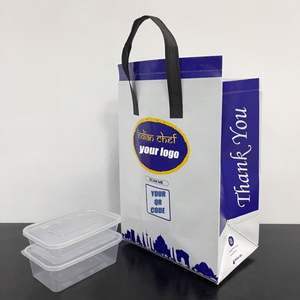 Custom Logo Size Thermal Cooler Bag <b>Disposable</b> Non Woven <b>Aluminum</b> <b>Foil</b> Coffee Boba Tea Take Out Delivery Thermal Insulated Bag - Product Image 4