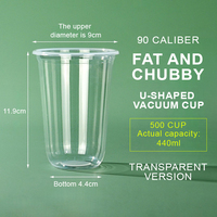 Gobelets en plastique PET jetables transparents à paroi simple en forme de U de 90 mm et 95 mm, personnalisés, pour boissons froides, jus, bière, café, avec couvercle