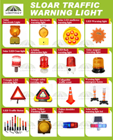 Barricade de signalisation routière à LED alimentée par énergie solaire, étanche, en PC, lumière de barrière à LED