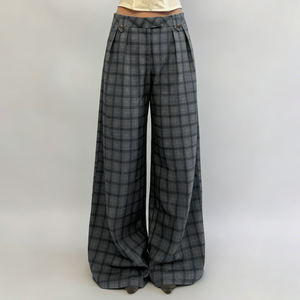 Pantalones Casuales de Primavera para Mujer, Clásicos, Vintage, a Cuadros, con Contraste de Color, Corte Recto, Transpirables, 100% Poliéster - Product Image 1