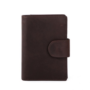 Genuine Cow Leather Men's Short <b>Wallet</b> with <b>RFID</b> Blocking Top Layer and Polyester Lining - Product Image 4