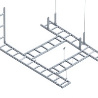 Plateau d'échelle en alliage d'aluminium anodisé avec capacité de charge de 100 à 300 kg, dimensions personnalisables pour la gestion des câbles industriels et de télécommunications