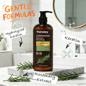 Après-shampoing hydratant et adoucissant à la kératine hydrolysée Yansley, huile d'arbre à thé, essence de romarin, réparation des racines des cheveux - Product Image 3