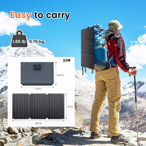 Panneaux solaires portables adaptés aux centrales électriques, dotés de silicium monocristallin haute efficacité et d'un design pliable. - Product Image 3