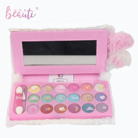 Vente en gros kit de maquillage non toxique fard à paupières brillant à lèvres avec applicateur pour adolescentes avec palette de lapin moelleux
