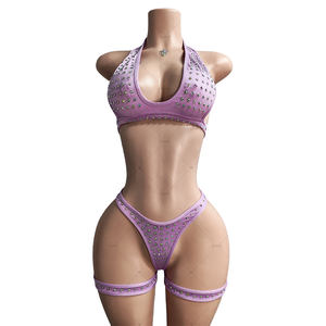 ELITES all'ingrosso diamante esotico ballo maglia Set spogliarellista vestito <span class=keywords><strong>Pole</strong></span> Dance <span class=keywords><strong>abbigliamento</strong></span> per Night Club Lingeries - Product Image 1
