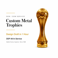 Trophée de football en métal sur mesure de luxe 48 cm avec miroir argenté, prix de la Ligue des Champions, avec échantillon rapide en 15 jours