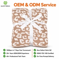 Plaid en microfibre ultra doux Magic Green, super confortable et léger, pour lit, canapé, utilisation toute saison