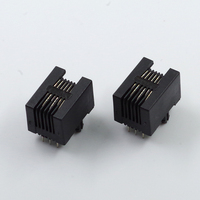 JISJACK JS-53 Seri 6P6C RJ11 RJ12 Jack Modular Panel Mount Tanpa Pelindung Fosfor Bronze 6-Pin 2-Baris Konektor Telepon