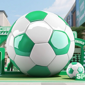 Escultura de Balón de <span class=keywords><strong>Fútbol</strong></span> de FRP de Alta Calidad para Exteriores, Estatua Gigante de Fibra de Vidrio para Plaza de la Ciudad - Product Image 1