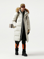 Veste d'hiver décontractée pour homme, 90% duvet, avec capuche en fourrure, coupe-vent et imperméable, manteau long épais, coupe-vent 123