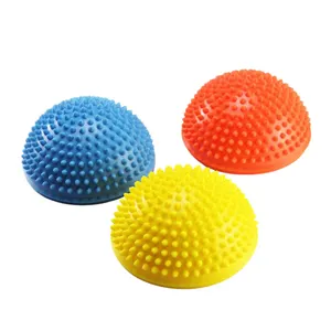 फैशन किड्स स्पोर्ट्स हाफ बैलेंस बॉल व्यायाम के लिए छोटे पीवीसी प्लास्टिक स्टेपिंग स्टोन कस्टम लोगो डीप टिश्यू मसाज फंक्शन