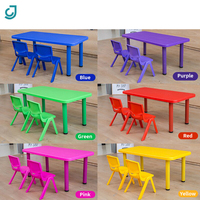 Ensemble de table et de chaises en plastique coloré pour enfants, utilisé pour les meubles de maternelle et de classe scolaire