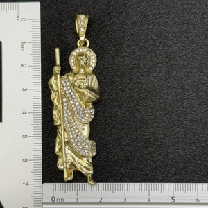 Grosir liontin tembaga pria 14k berlapis emas agama klasik zirkon St. Jude liontin Meksiko penjualan laris Believer - Product Image 5