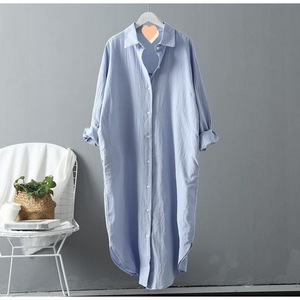 OEM Chemises de nuit en lin à manches longues pour femmes <span class=keywords><strong>Pyjamas</strong></span> Boutons Pyjama en coton Robe de nuit Robe Femme Garçon Ami Robes de pyjama - Product Image 3