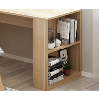 Mobilier moderne en bois longue table d'ordinateur pour bureau à domicile avec étagère et espace de rangement bureau d'ordinateur d'angle blanc