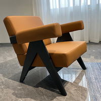 Fauteuil de salon design moderne en cuir Fauteuil d'intérieur confortable pour chambre d'hôtel