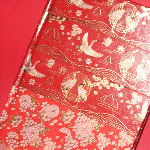 Gold Foil Crane Washi Tape 2m <b>Red</b> Gold Floral Crane Design Journal Decoration Craft Supplies - Product Image 3
