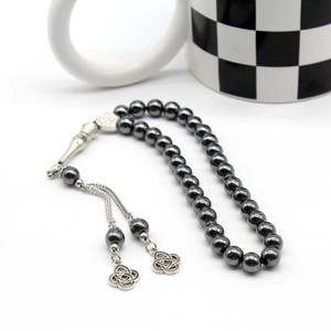 Tasbih de 33 Cuentas de 8mm, Color Negro Metálico, Plateado y Dorado, Regalo Étnico Árabe, Pulsera de Oración Estilo Turco - Product Image 6