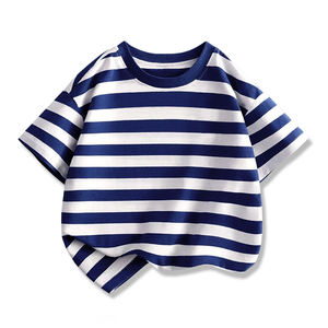T-shirt unisexe pour enfants, bébé, garçon et fille, nouveau design 2026, doux, rayé, épaules tombantes, 95% coton, 5% élasthanne - Product Image 3