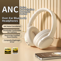 Headphone ANC Over Ear Nirkabel 3.5mm Berkabel, Headset Gaming Nyaman dengan Codec AAC, Suara Dinamis untuk Perjalanan, Kantor, dan Komuter
