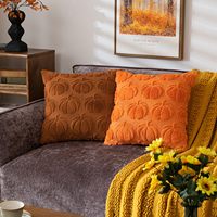 Personnalisé Halloween Thanksgiving jour en peluche citrouille automne décoratif jeter taie d'oreiller fausse fourrure taies d'oreiller pour la récolte d'automne