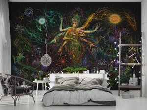 Trippy Art <span class=keywords><strong>tenture</strong></span> murale décor tissu psychédélique tapisseries Mavka forêt toile de fond tapisserie murale pour chambre - Product Image 2