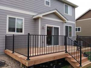 Siyah <span class=keywords><strong>Metal</strong></span> Güzel Balkon Korkuluk Tasarımı, Dış Mekan Borulu Merdiven Korkuluğu Tasarımı için - Product Image 5