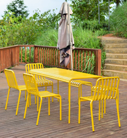 XY Meilleure nouvelle conception, vente chaude, tables et chaises en métal pour villa extérieure, cour, hôtel, jardin, patio, restaurant, ensembles de tables à manger