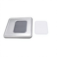 Couvercle rectangulaire en fer blanc avec fenêtre transparente pour boîtes à thé, emballages de boissons, logo personnalisé, artisanat