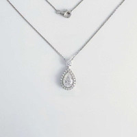Collane e Ciondoli in Oro Bianco 18K con Diamanti Coltivati in Laboratorio a Stella a Pera, Eleganti e Raffinati, per Donna, con Charms a Catena di Diamanti