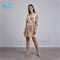 Vêtements de nuit personnalisés noirs pour femmes Robes Robe Lounge Wear Sexy Dos Satin 2 Pièces Ensemble Chemise de nuit en soie Pyjamas