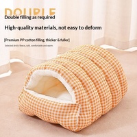 Niche pour animaux de compagnie en polyester, la plus vendue, chaude pour l'hiver, fermée, lit pour chien toutes saisons, niche pour petit chien, amovible, lavable, nid pour chat, utilisation intérieure