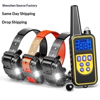 Collier de dressage pour chien multi-mode à télécommande, ultrasonique, choc électrique, multi-canaux, rechargeable, écran LCD, contrôle des aboiements IPX
