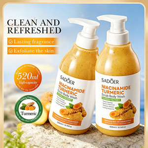 Gel <span class=keywords><strong>Doccia</strong></span> Esfoliante Sadoer con Nicotinamide e Curcuma, 520ml, Etichetta Privata, per una Pelle Liscia e Morbida - Product Image 2