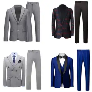 2024 Kostuum Blazer Homme Slim Fit Man Smart Business Elegante Vrije Tijd 3 Stuks Smoking Jas Voor Heren Blazer Set Heren Pakken